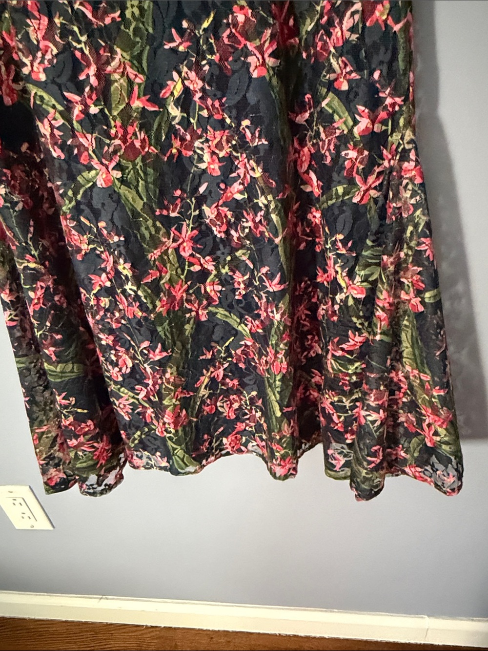 Tommy Hilfiger Black Floral Lace Fit & Flare Dress Women’s Size 8 Sleeveless - Picture 8 of 13